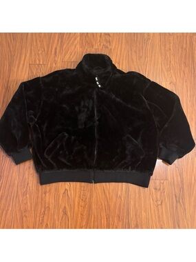 UGG Full Zip Black Faux Fur Jacket Womens XL